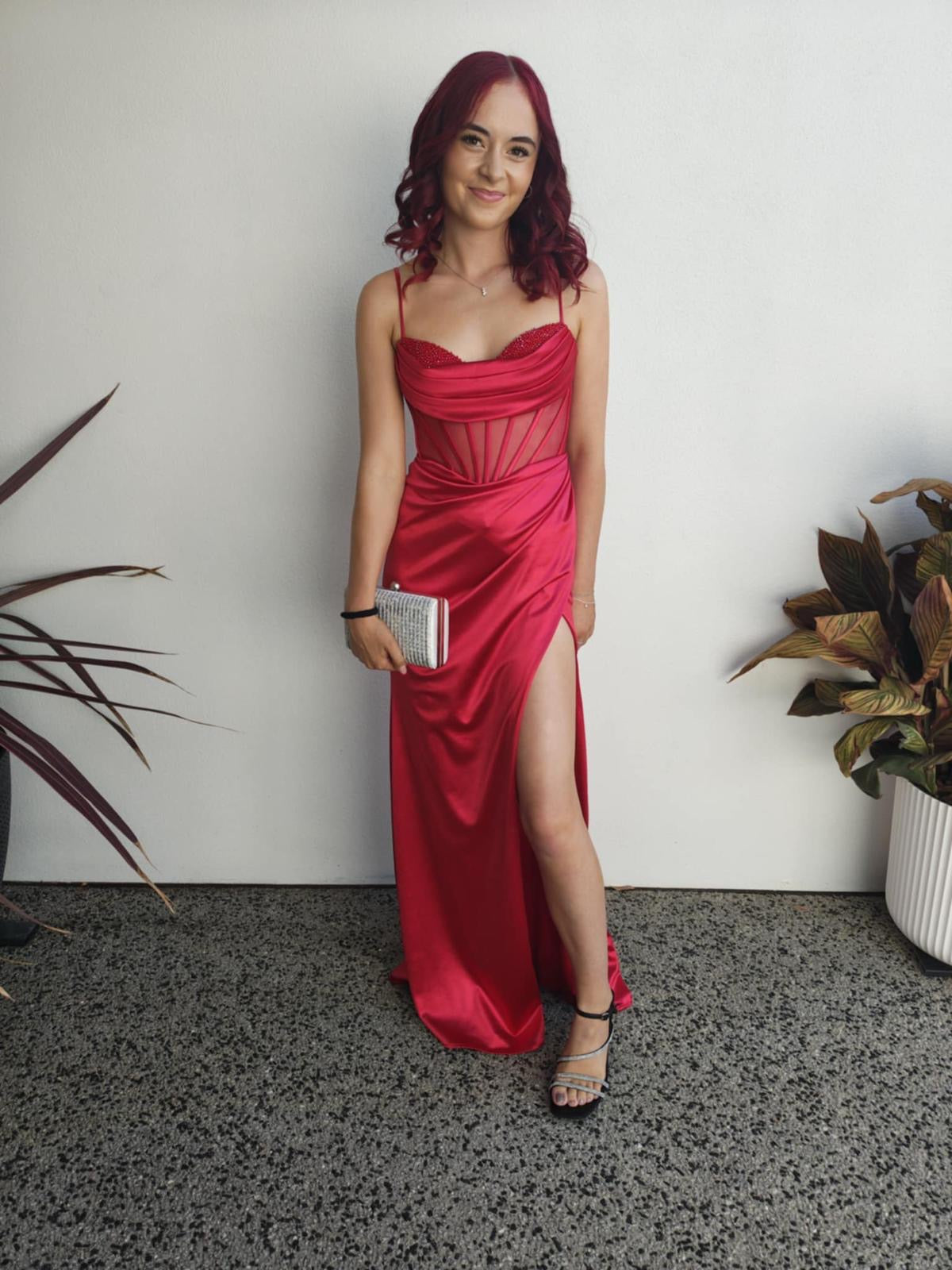 Bella Tori Corset Gown Red