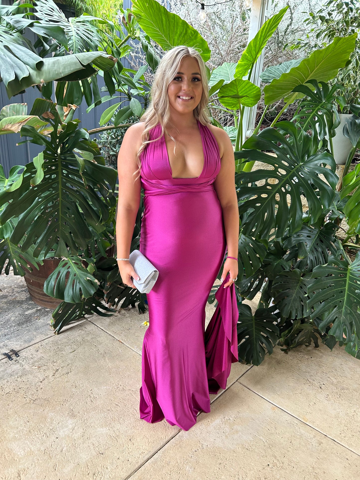 Jondon Multiwrap Gown Magenta
