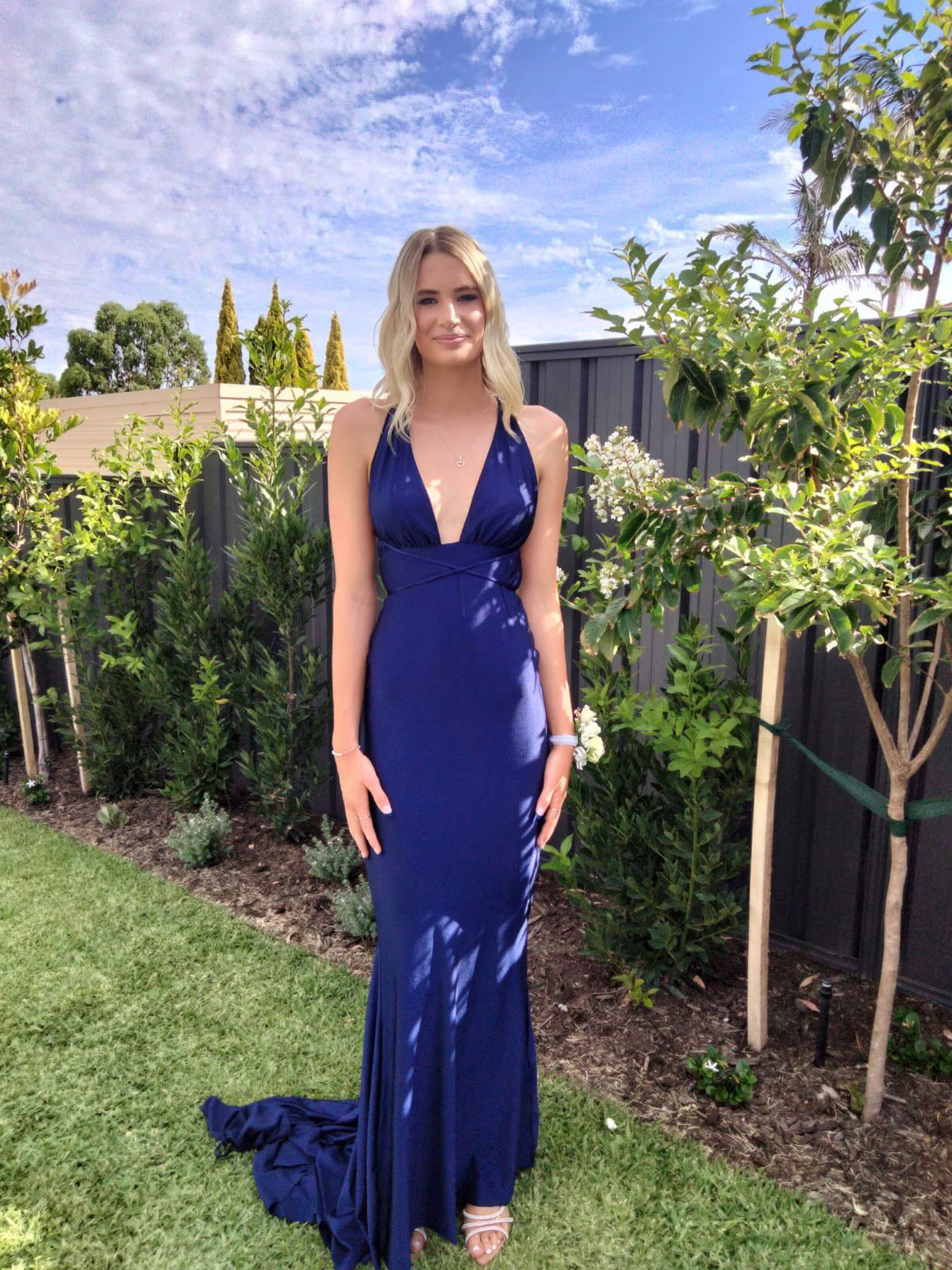 Custom Georgie Gown Train Navy