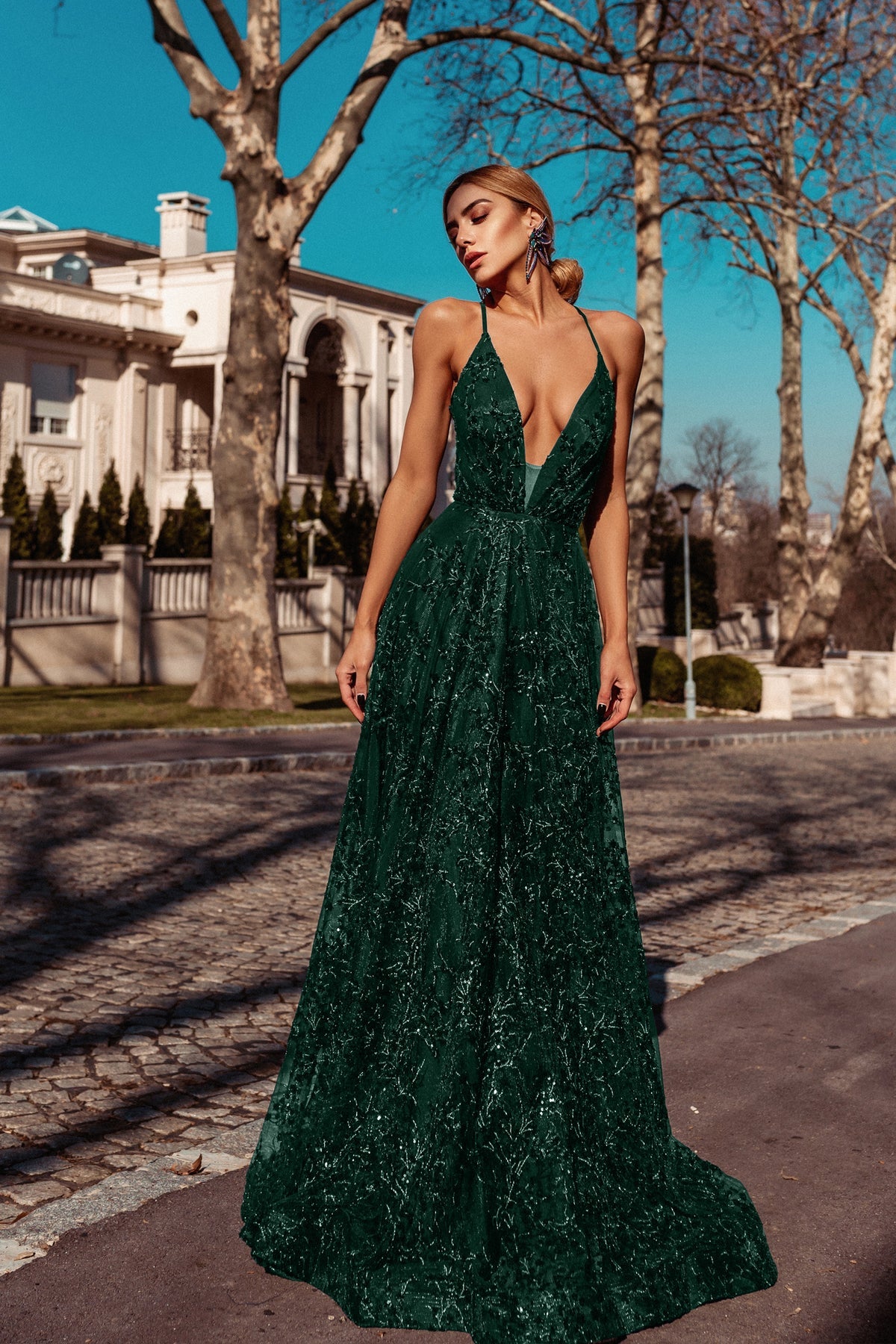 Tina Holly Princess Gown Emerald