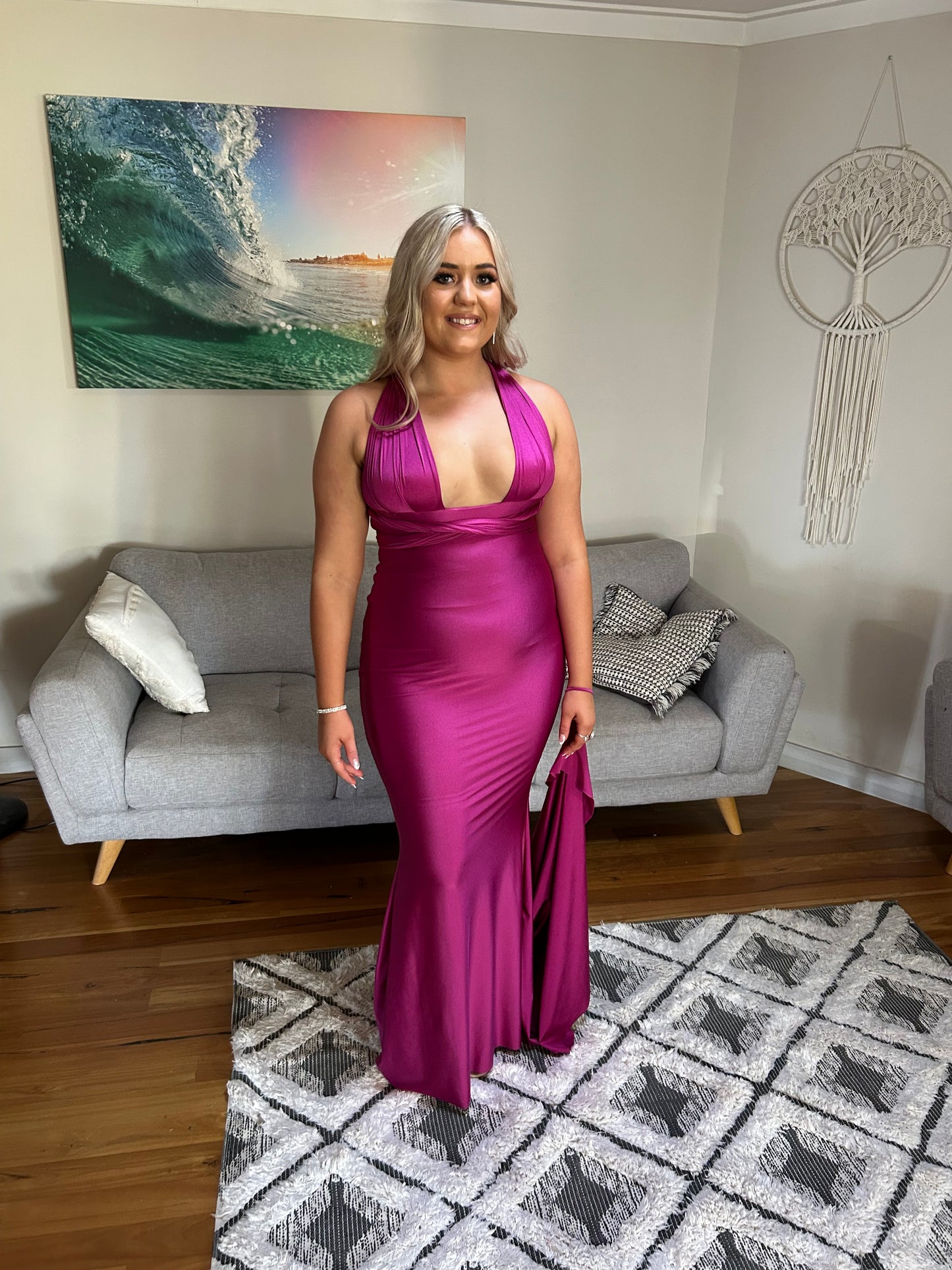 Jondon Multiwrap Gown Magenta