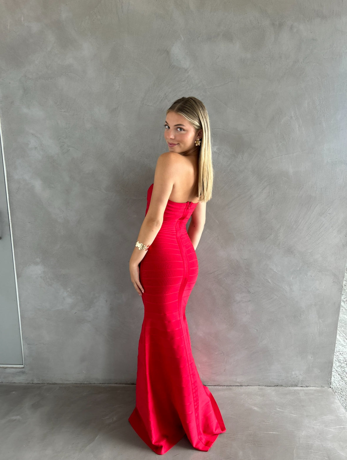Herve Leger Sara Gown Red