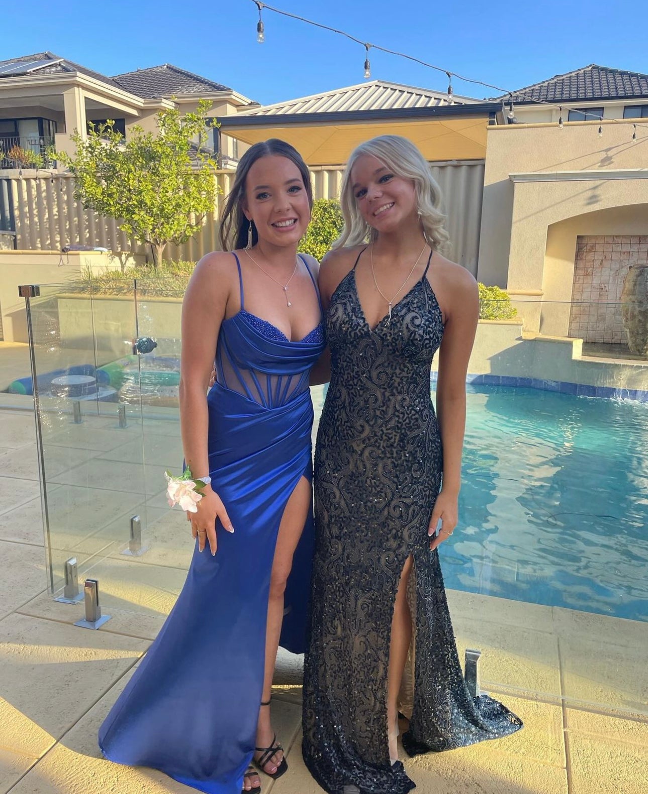 Bella Tori Corset Gown Cobalt