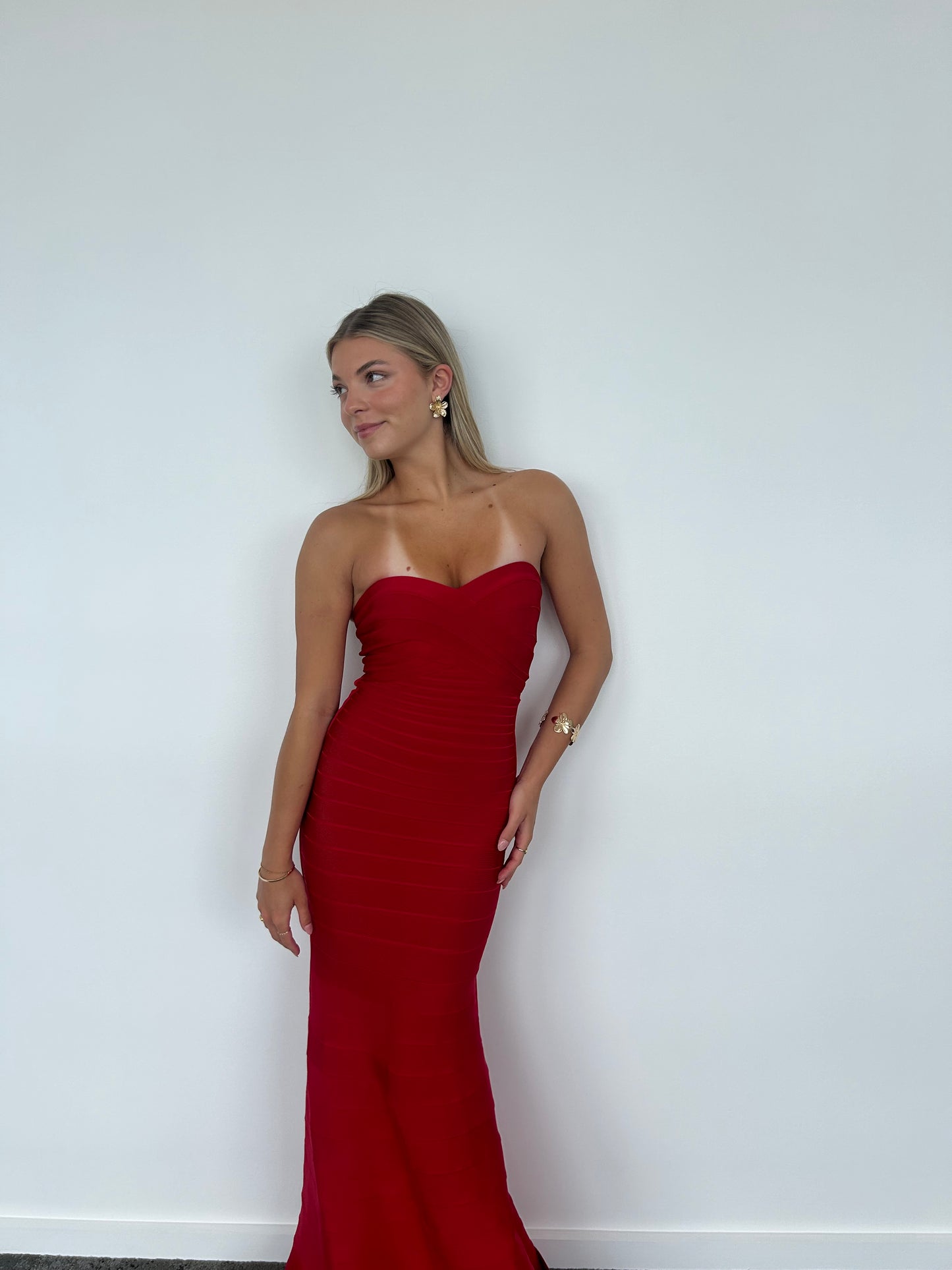 Herve Leger Sara Gown Red