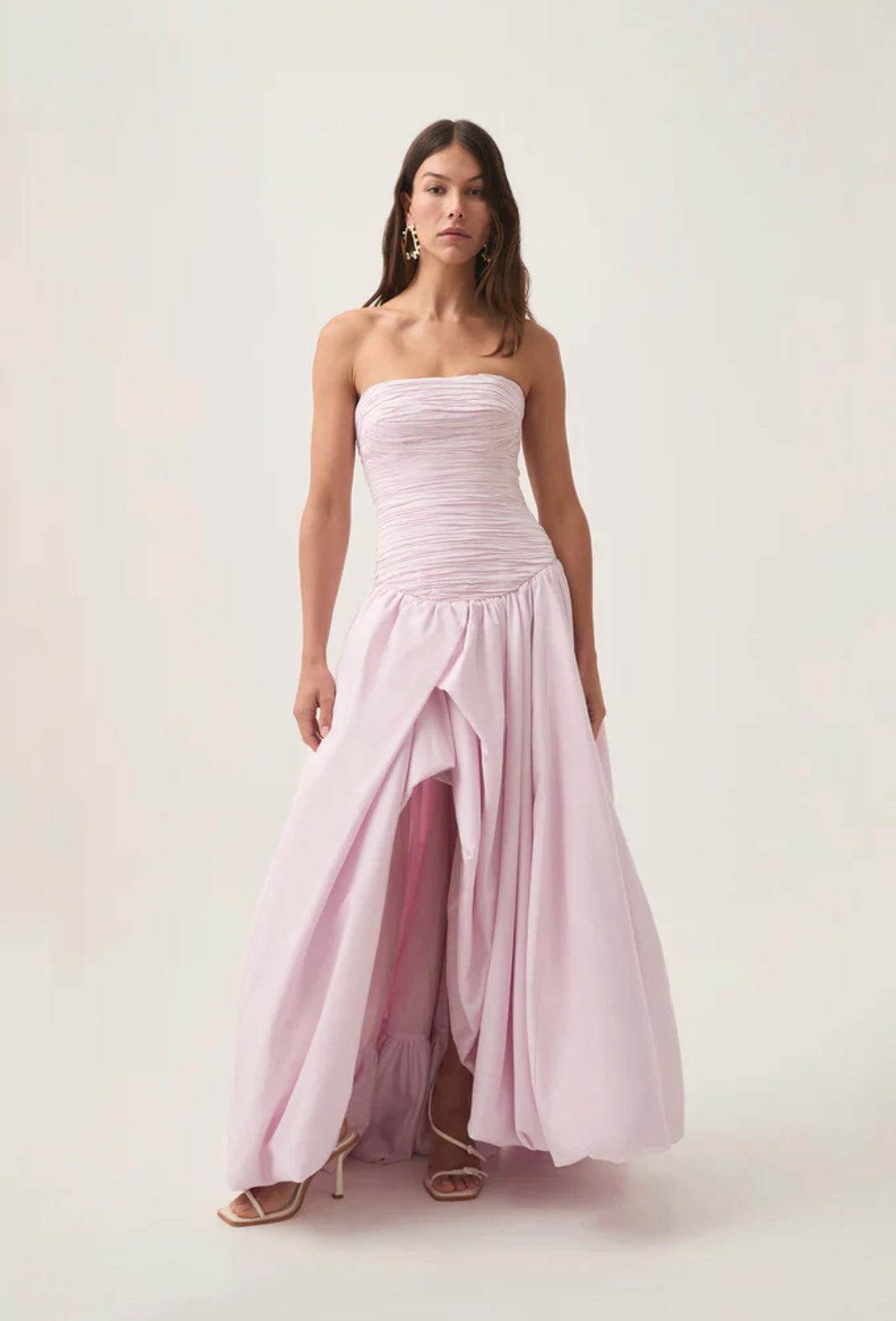 Aje Violette Bubble Hem Gown Baby Pink