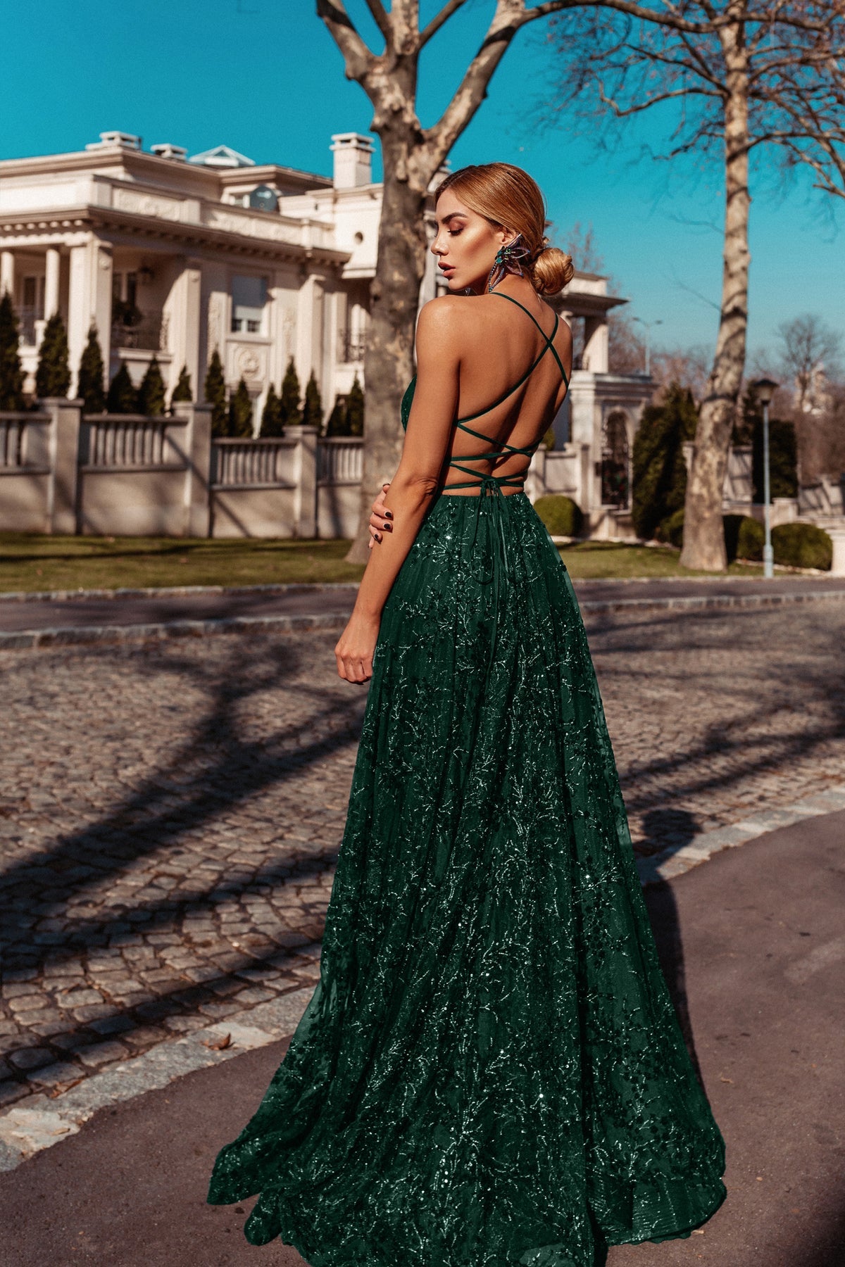 Tina Holly Princess Gown Emerald