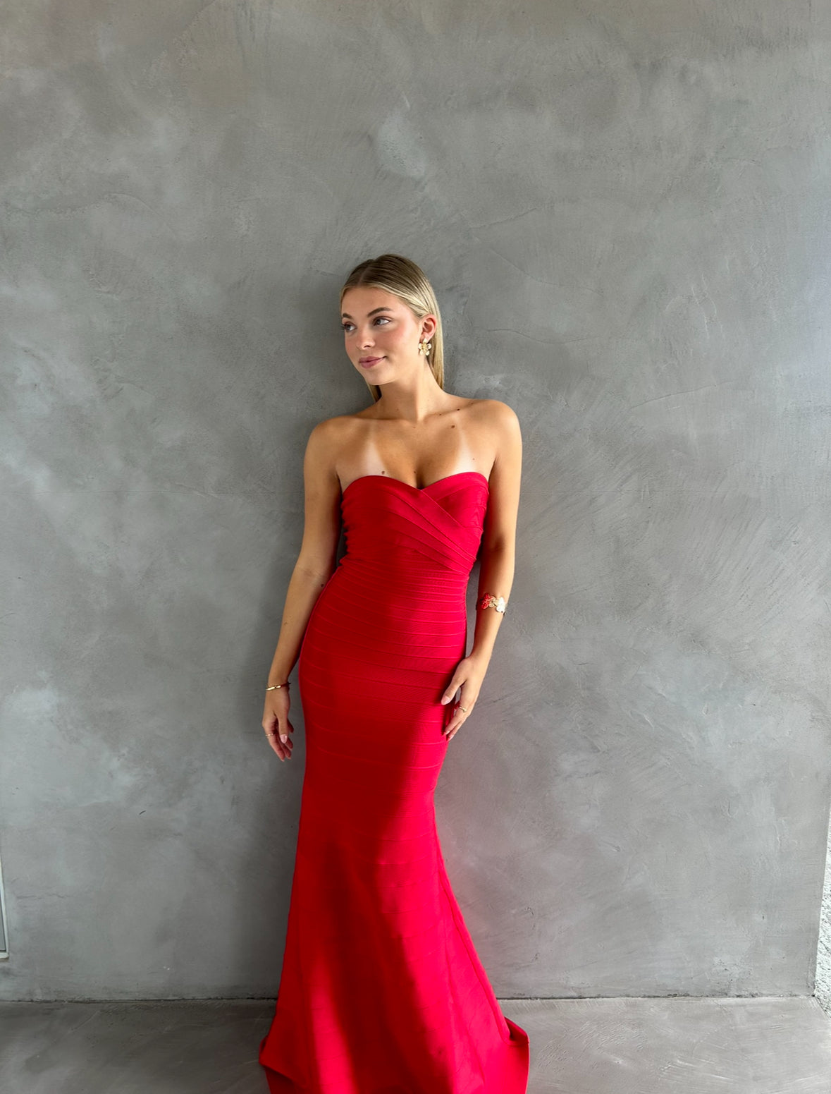 Herve Leger Sara Gown Red