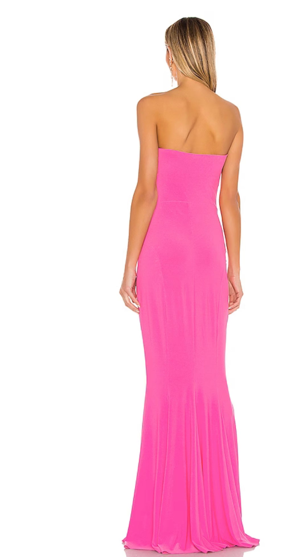Norma Kamali Strapless Fishtail Gown Pink