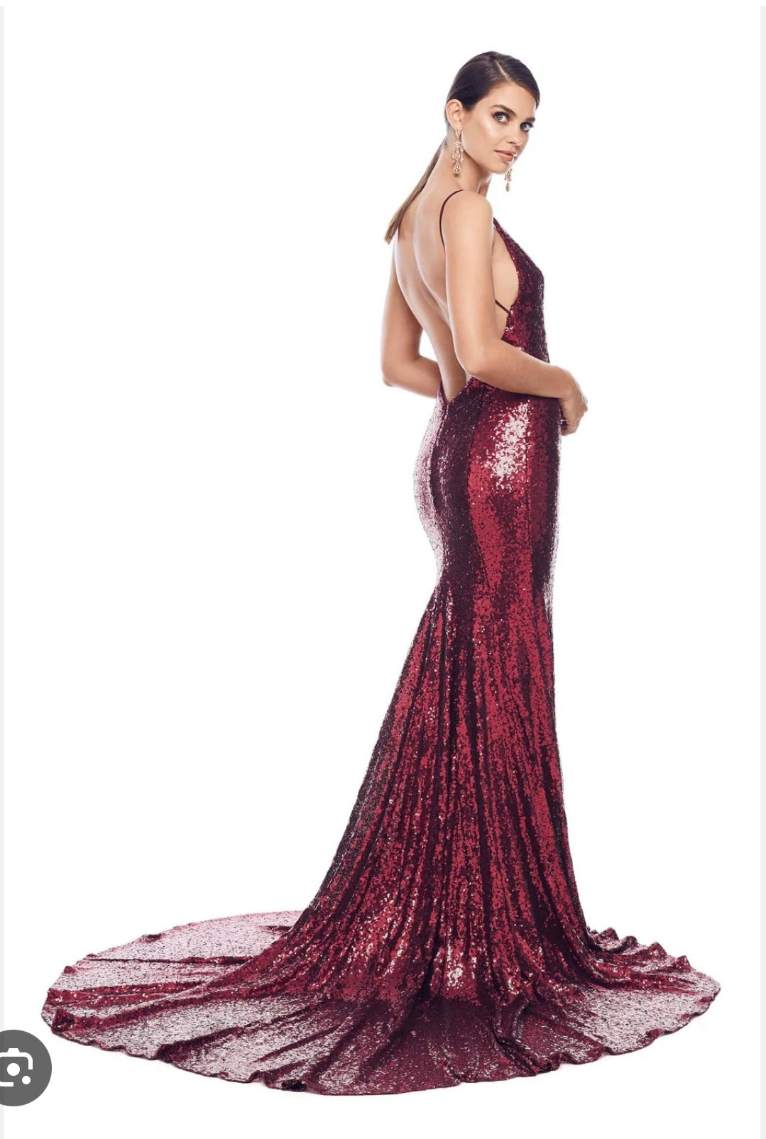 Alamour the Label v neck gown