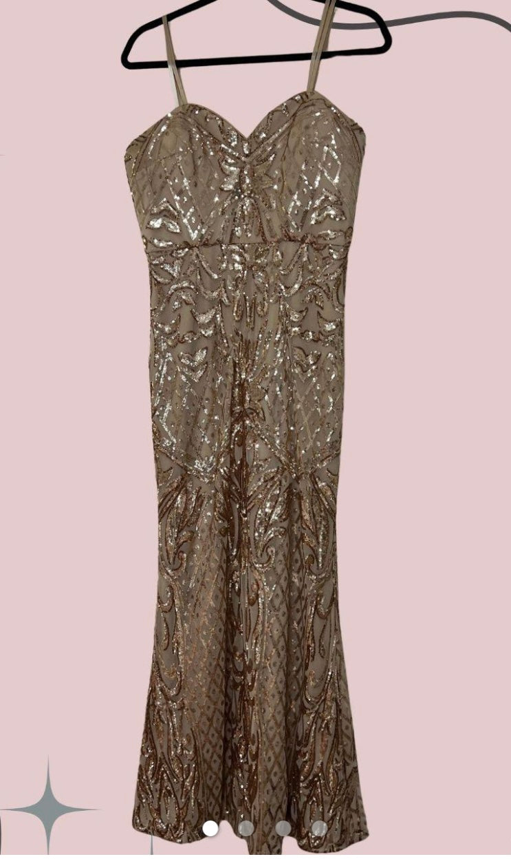 Bariano sweetheart corset dress