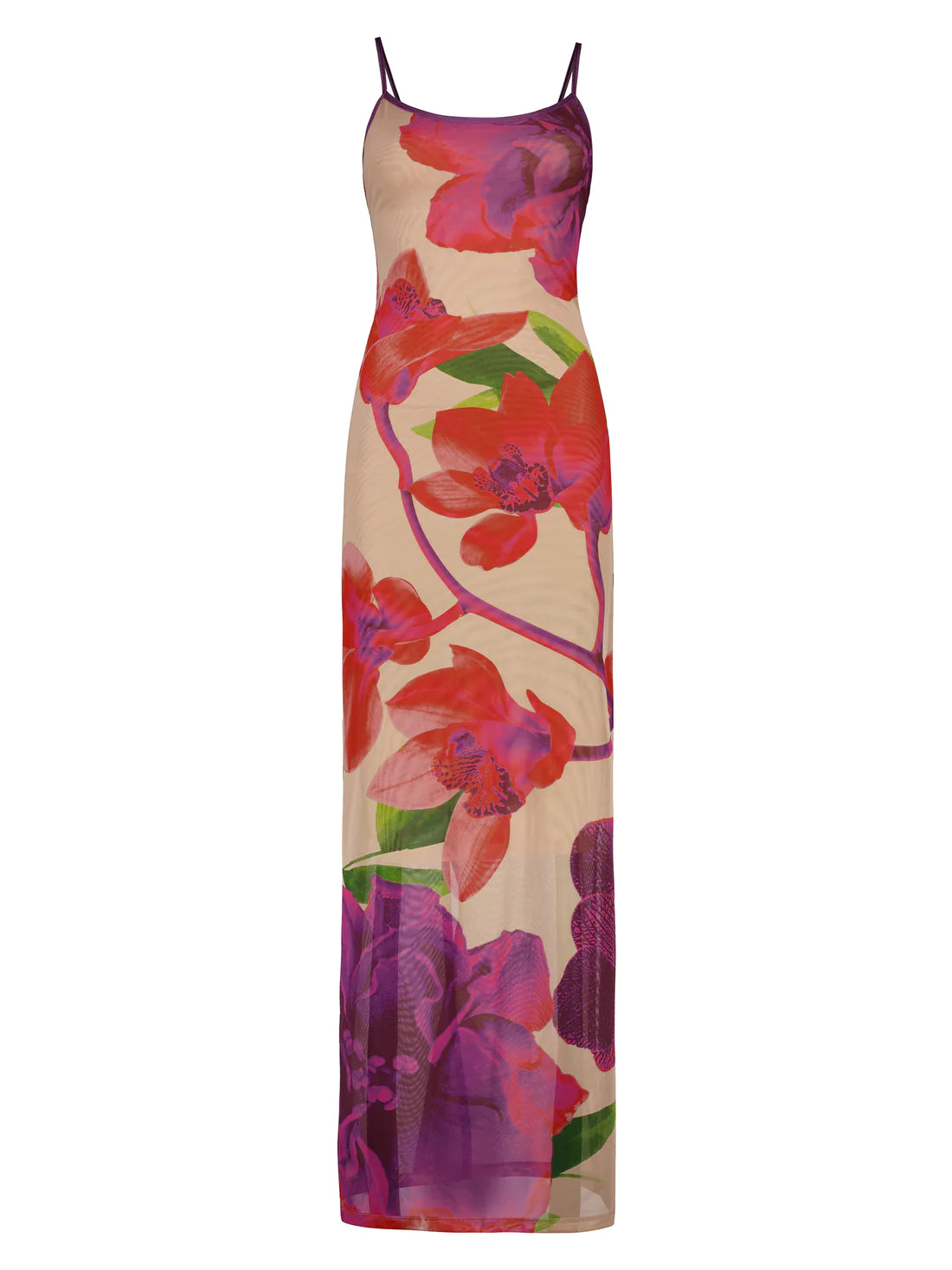With Harper Lu Mesh Fuchsia Bloom Dress