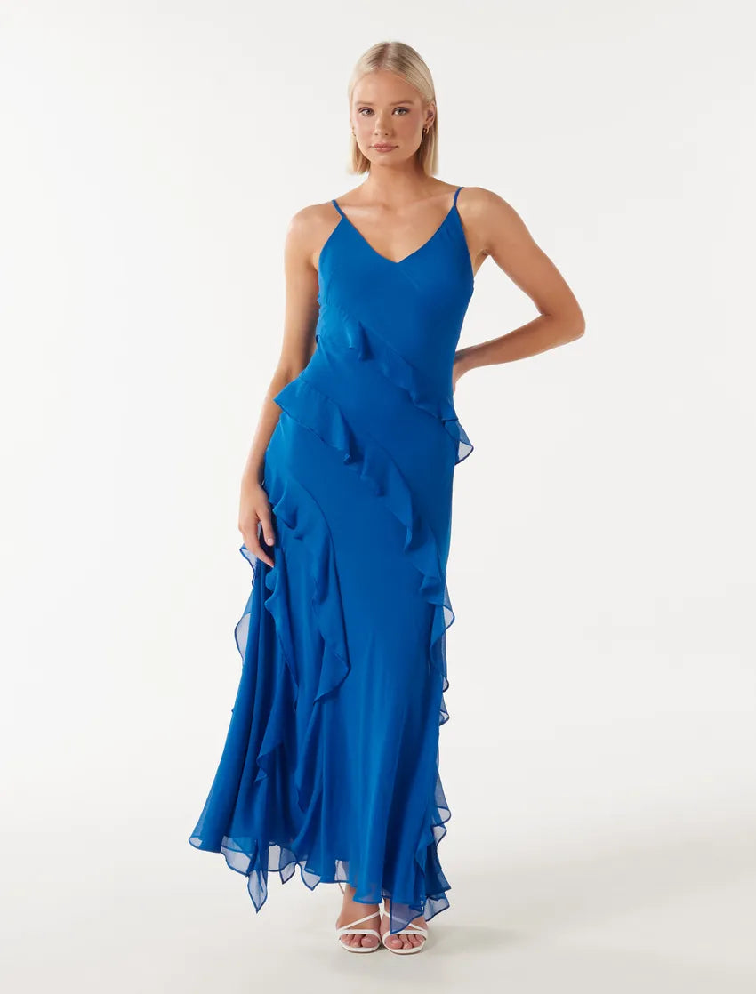 Forever New Poppy Ruffle Blue