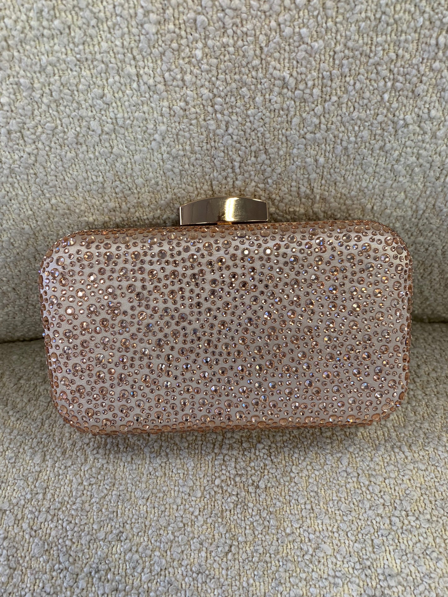 Lustre & sage rose gold beaded clutch