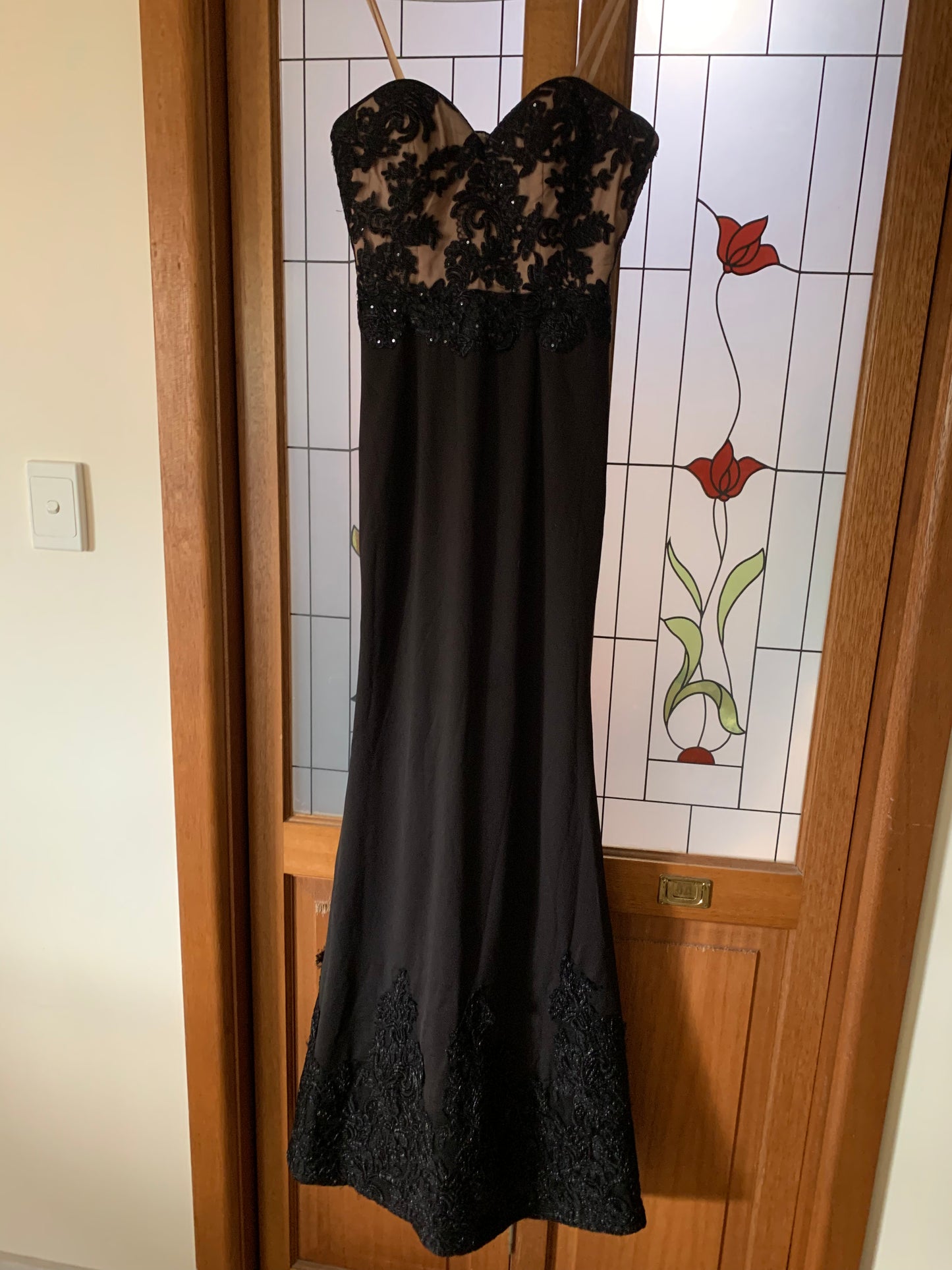 Bariano strapless mermaid dress