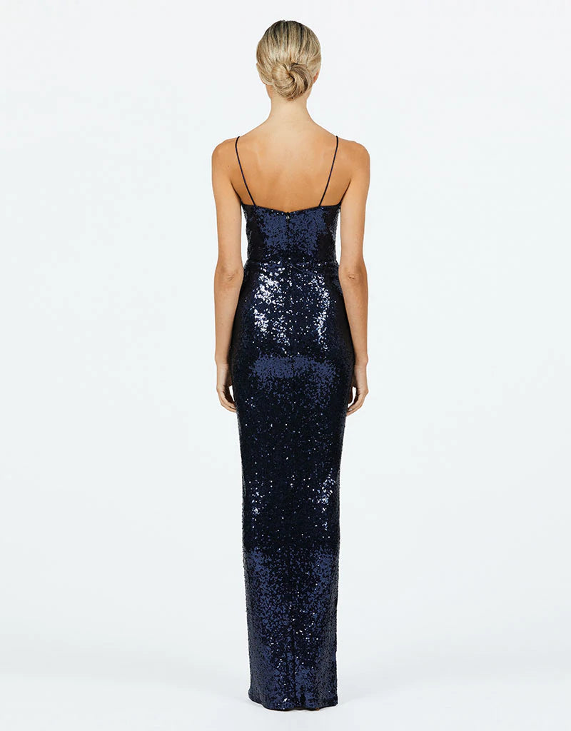 Bariano Analia Drape Gown Navy