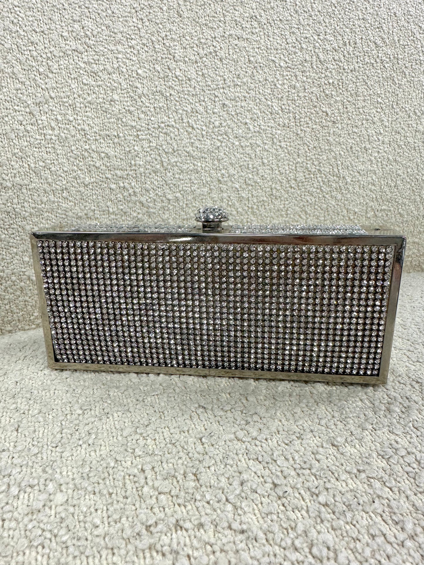 Silver Diamonte Clutch
