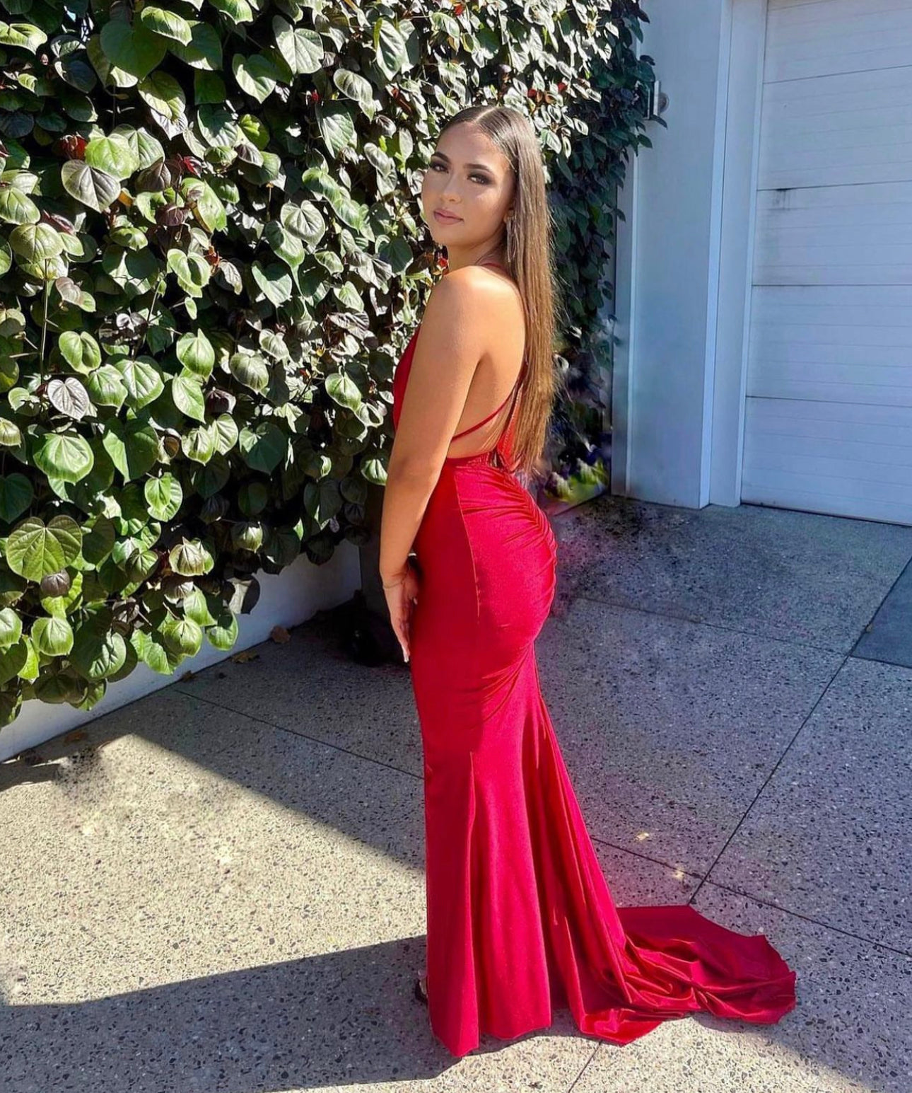 Custom Georgie Gown Train Red
