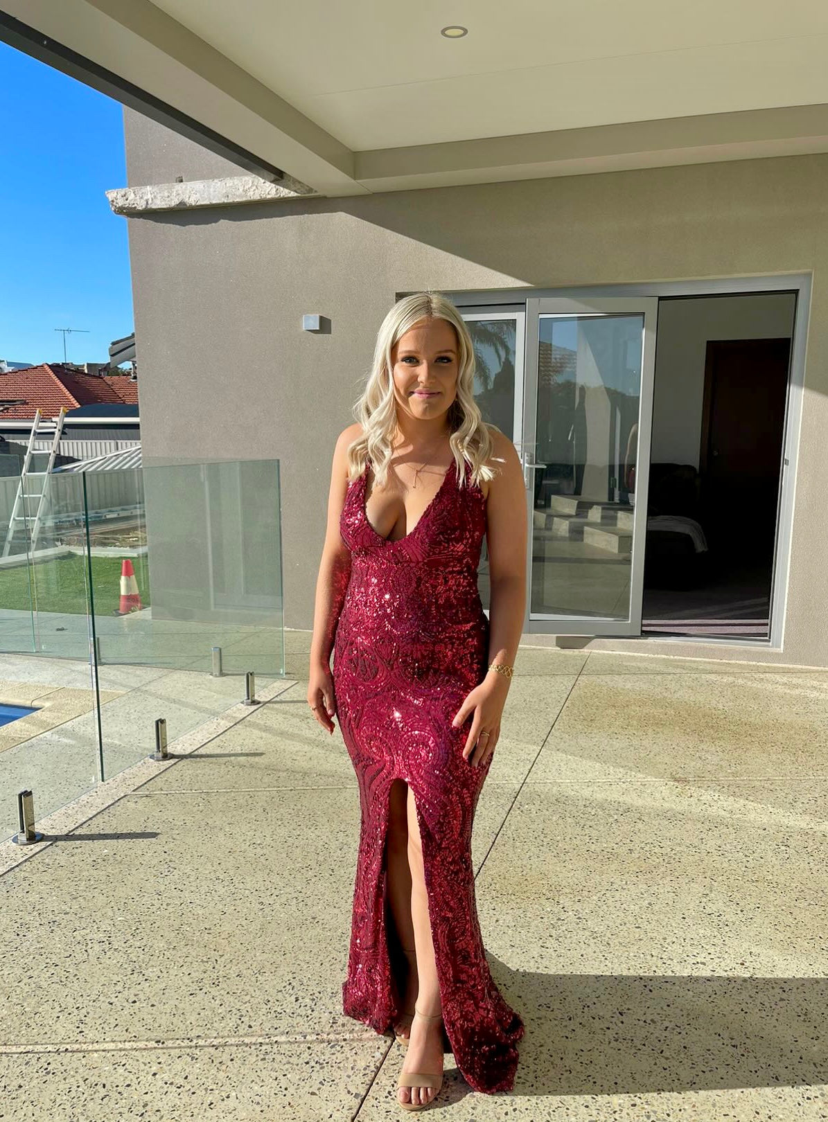 Nookie Shanina Plunge Gown Wine