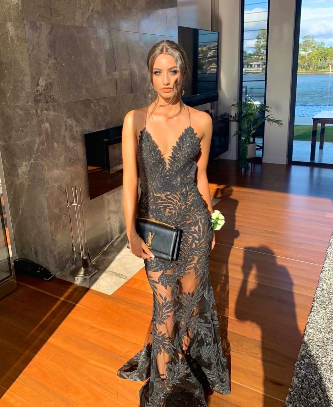 Nadine Merabi Stella Gown Black
