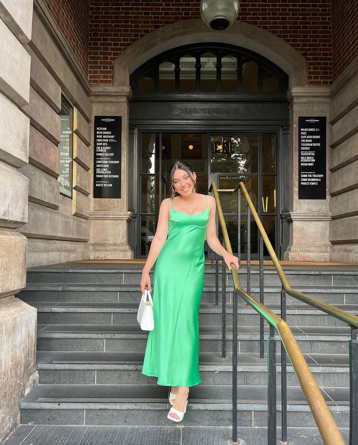 Zara Satin Maxi Mint