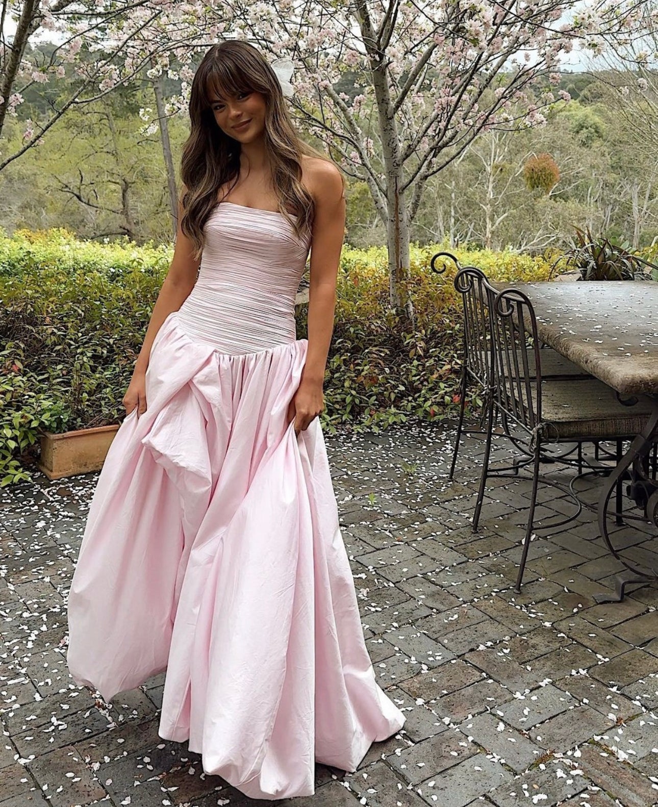 Aje Violette Bubble Hem Gown Baby Pink Hire For A Night Aje Violette Bubble Hem Gown Baby Pink Hire For A Night