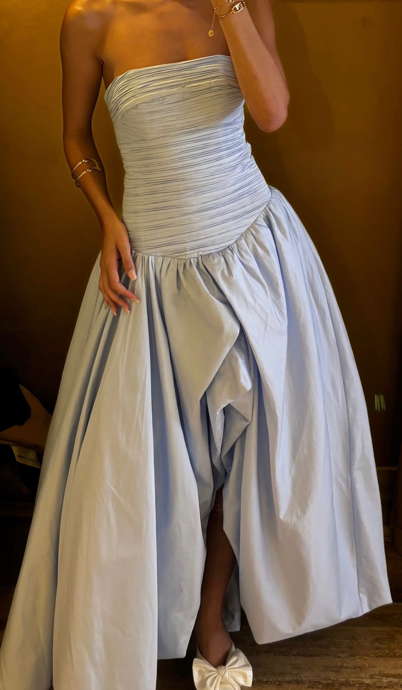 Aje Violette Bubble Hem Gown Baby Blue – Hire For A Night