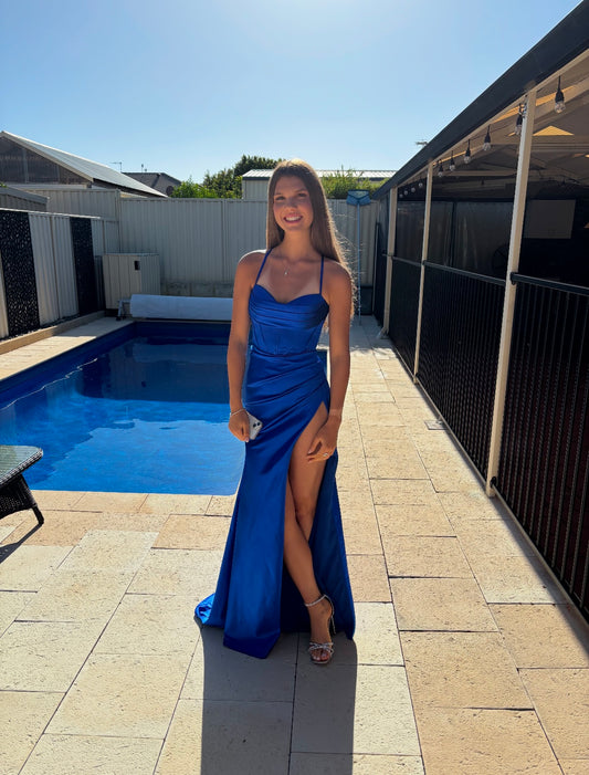 Noodz Boutique Shante Corset Gown Cobalt