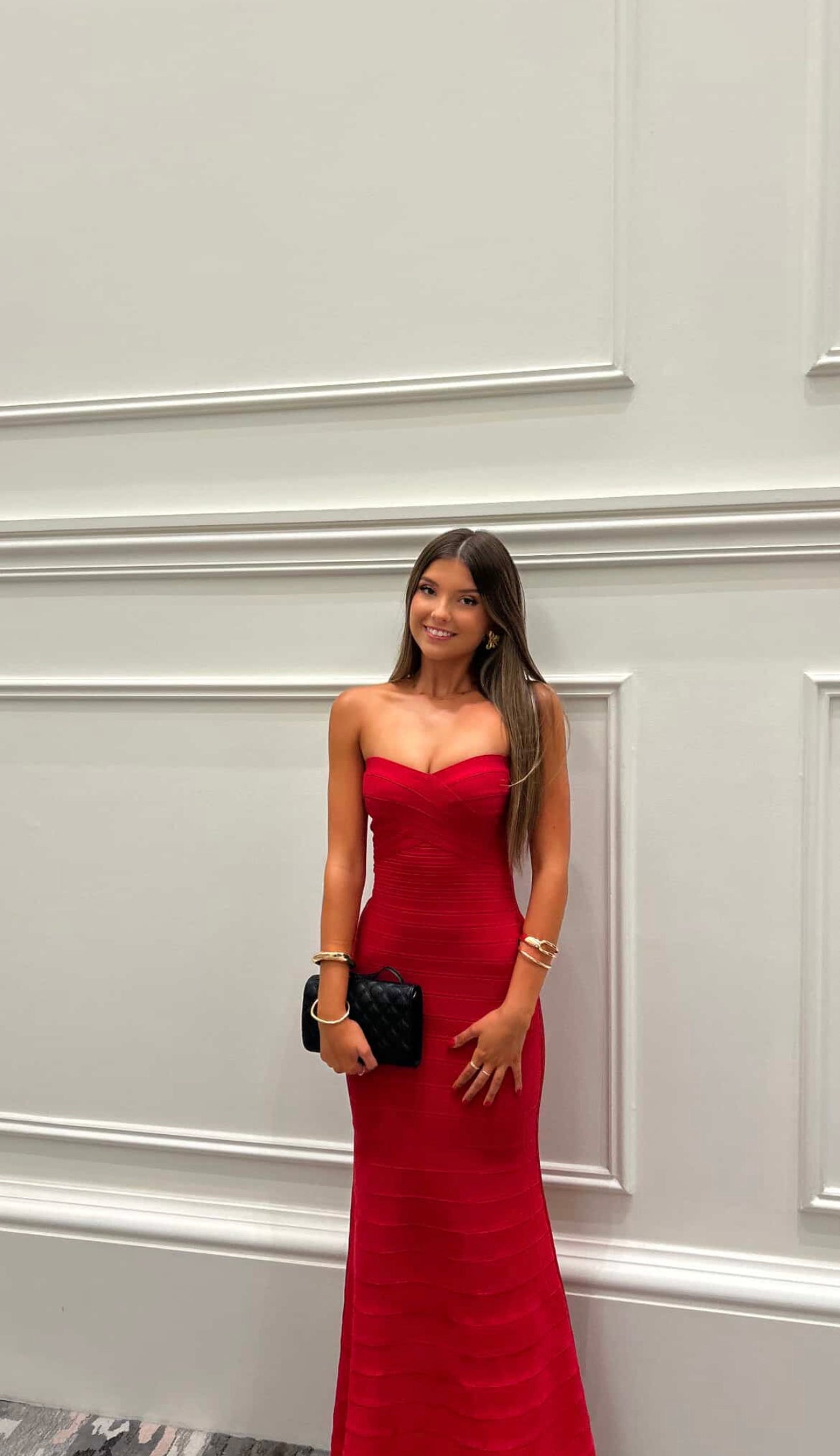 Herve Leger Sara Gown Red