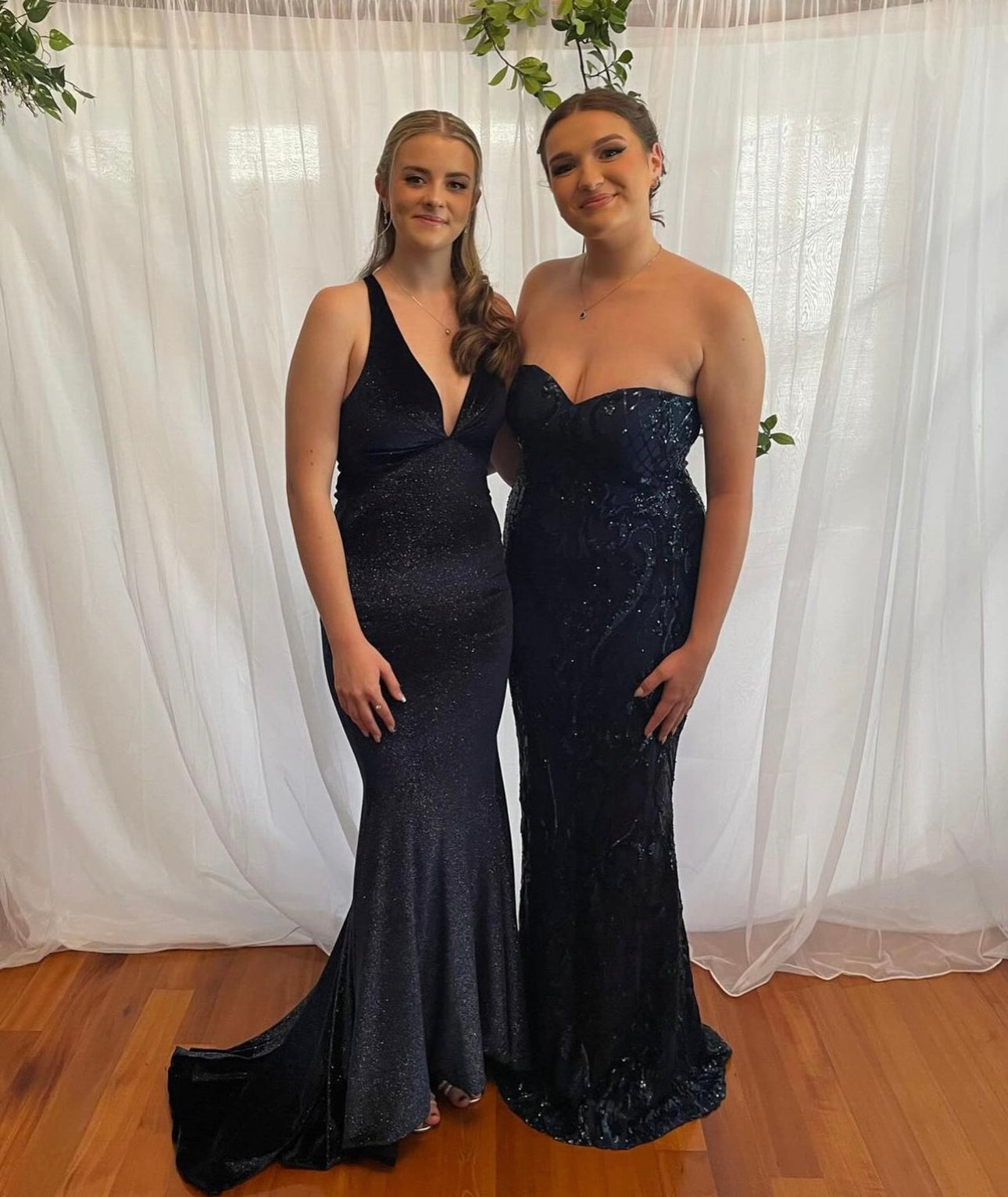 Bariano Detailed Strapless Gown Navy Bariano Detailed Strapless Gown Navy