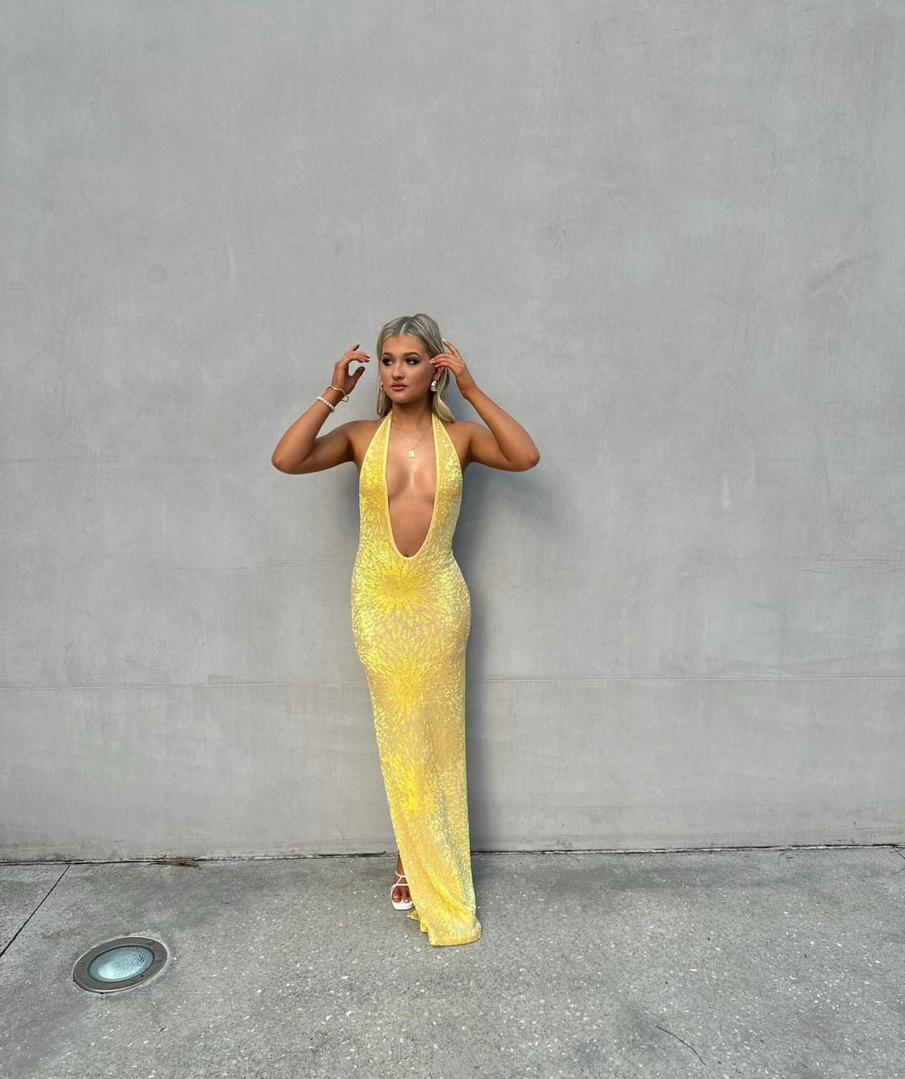 natalie rolt yellow sequin dress Natalie Rolt Delilah Yellow Sequin Gown