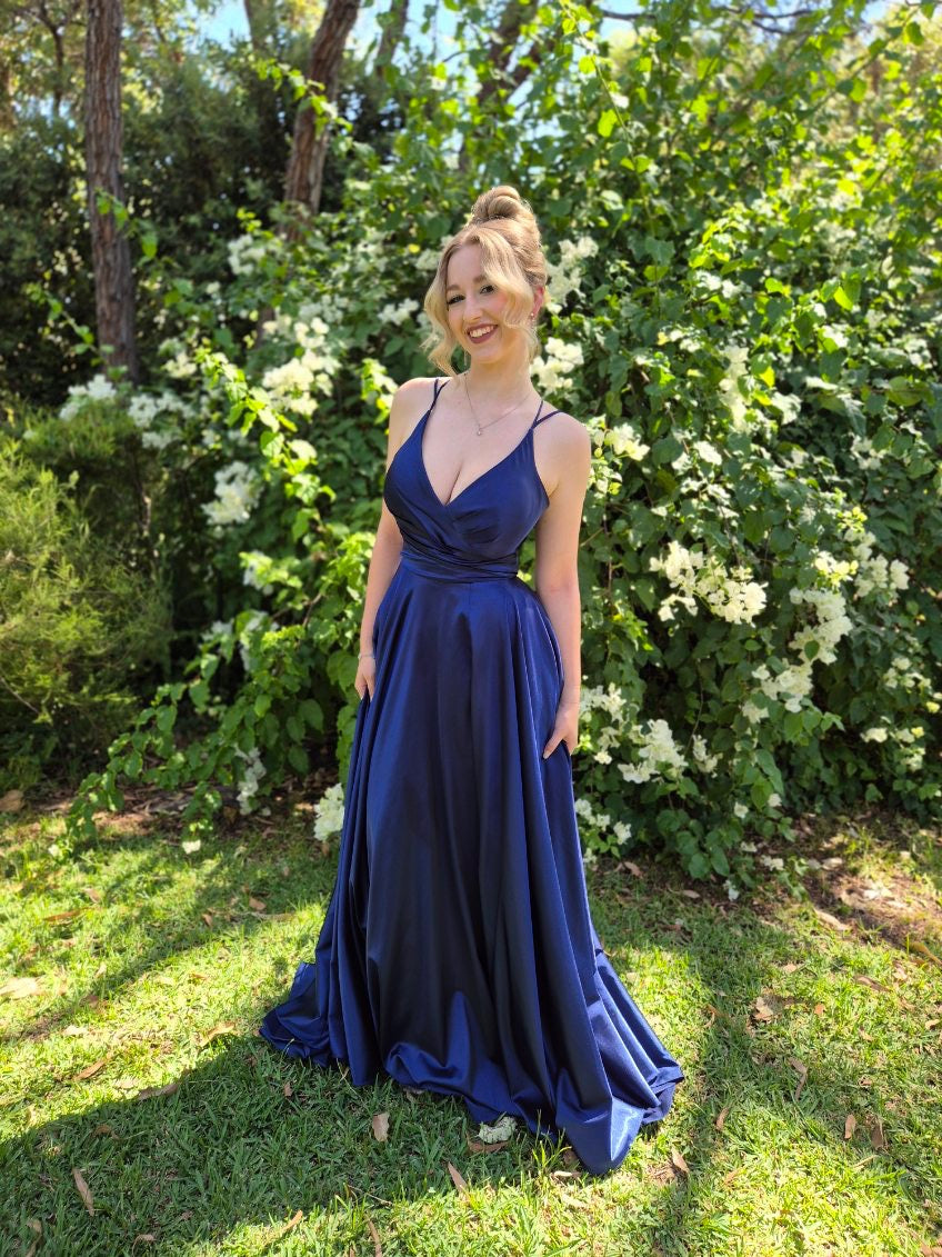Faviana Princess Gown Navy