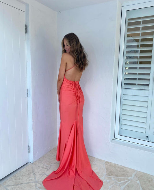 Custom Georgie Gown Train Coral