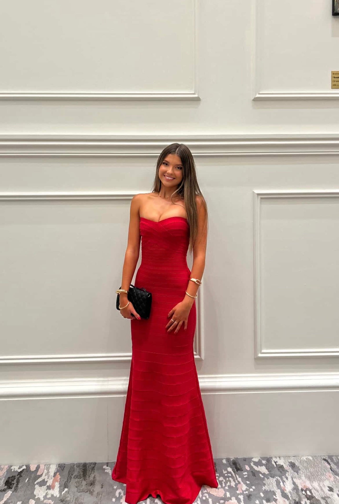 Herve Leger Sara Gown Red
