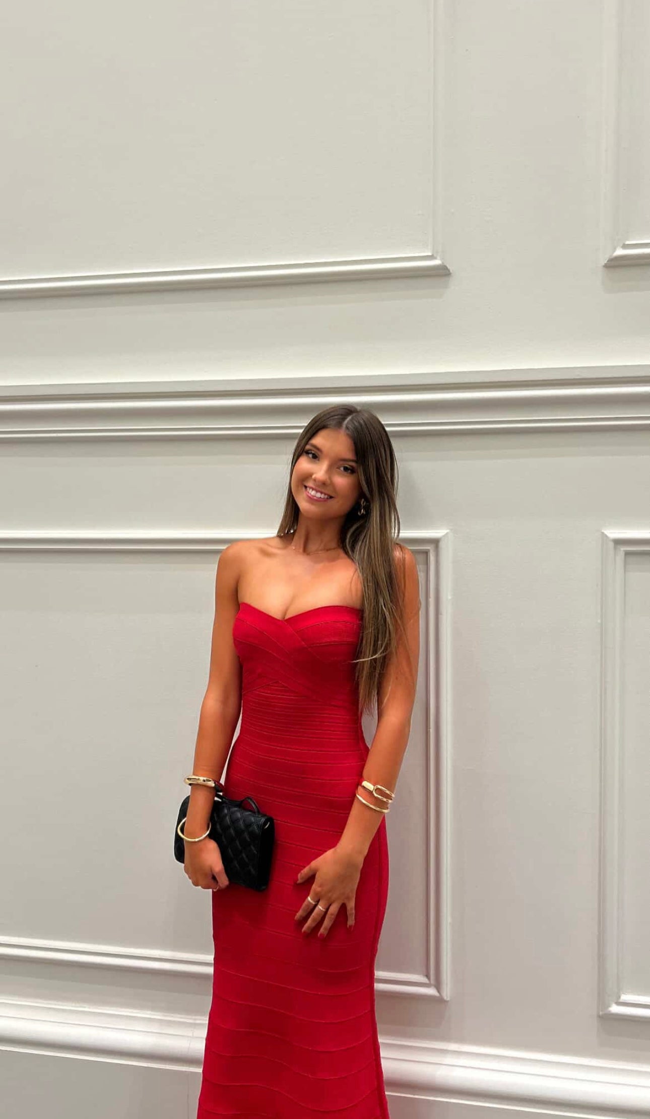 Herve Leger Sara Gown Red