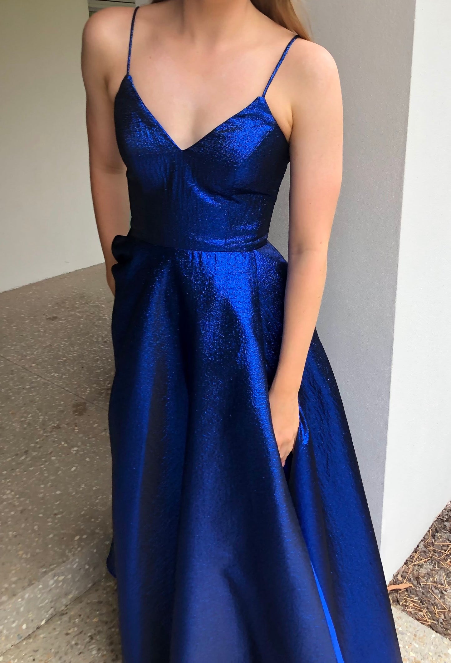 Tania Olsen Valerie Metallic Gown Cobalt