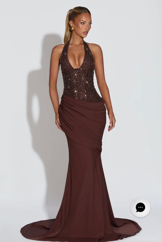 Babyboo Taylor plum brown dress