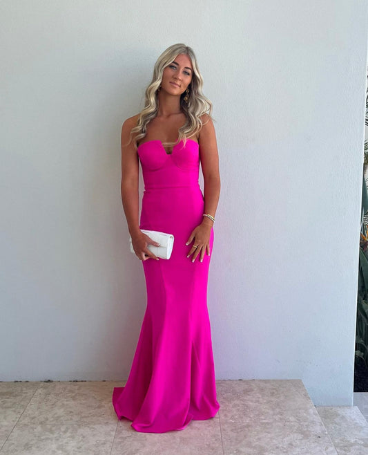 Sheike Eternity Strapless Gown Hot Pink