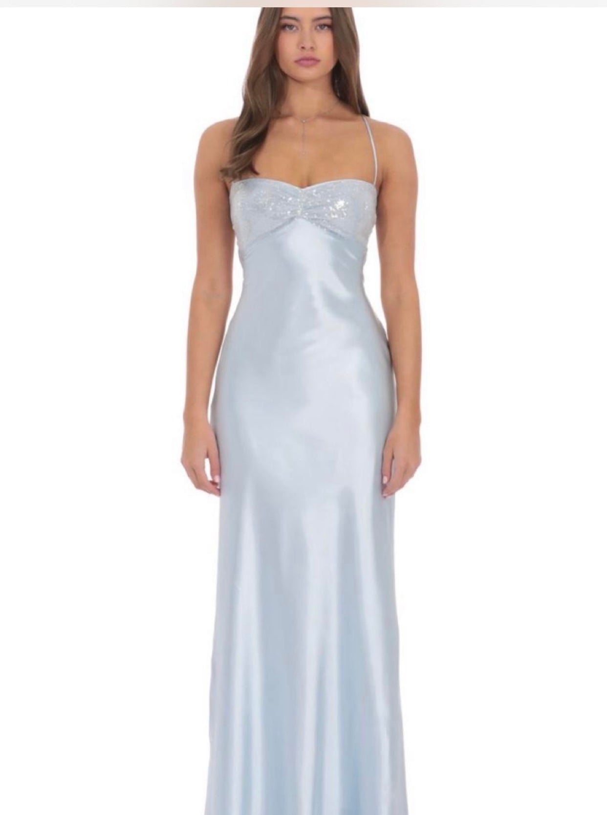 Lucy in the sky satin beaded maxi