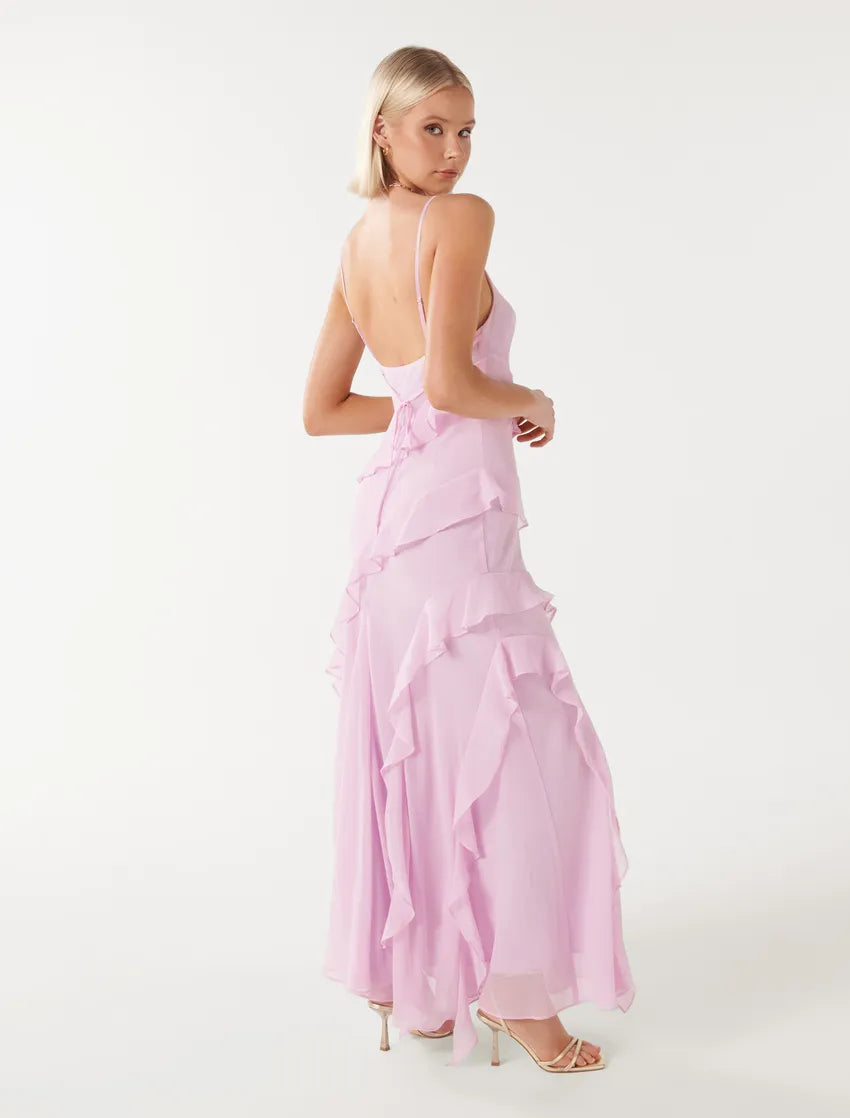Forever New Poppy Ruffle Pink Lilac Hire For A Night Forever New Poppy Ruffle Pink Lilac Hire For A Night