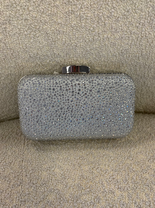 Lustre & sage silver beaded clutch