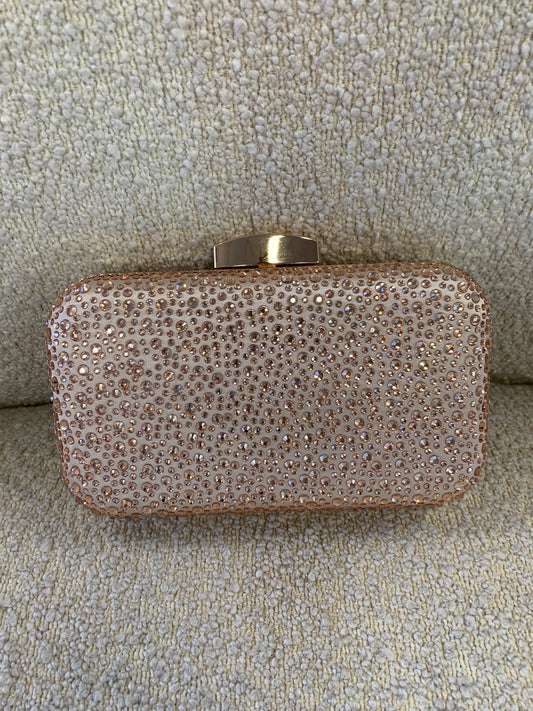 Lustre & sage rose gold beaded clutch
