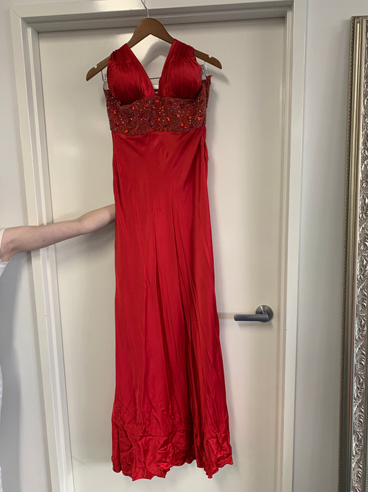 Ruth Tarvydas red sequin halter