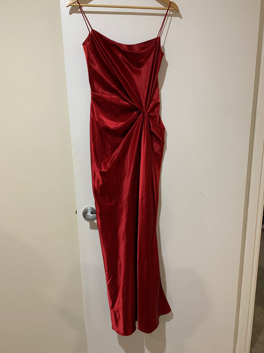 Me too red satin dress