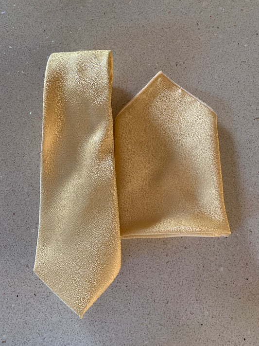 No brand tie and pocket square lemon