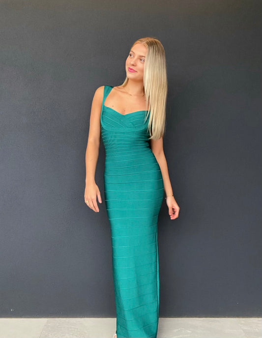 Herve Leger Bandage Gown Emerald