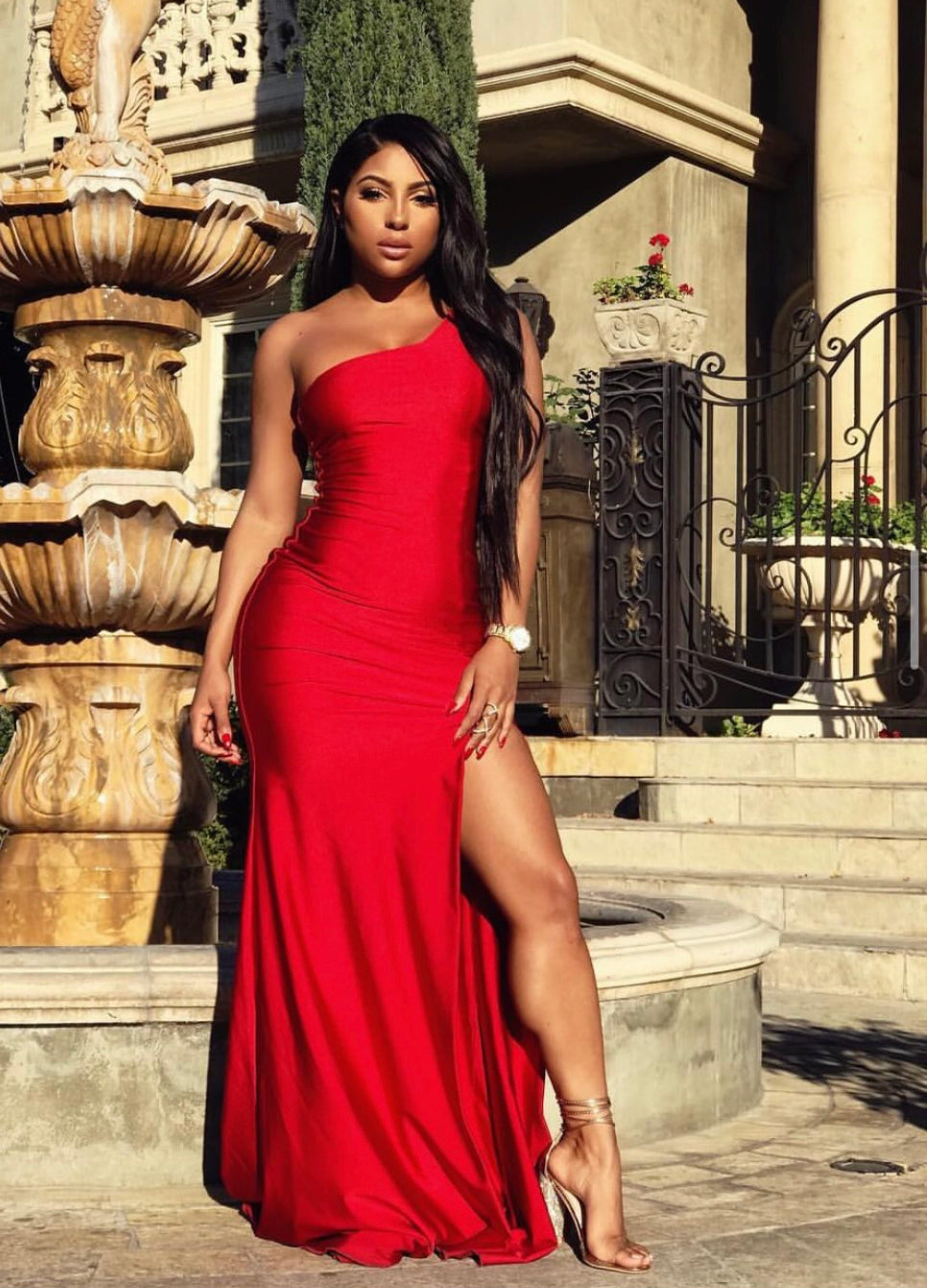 Steph Audino Red Gown