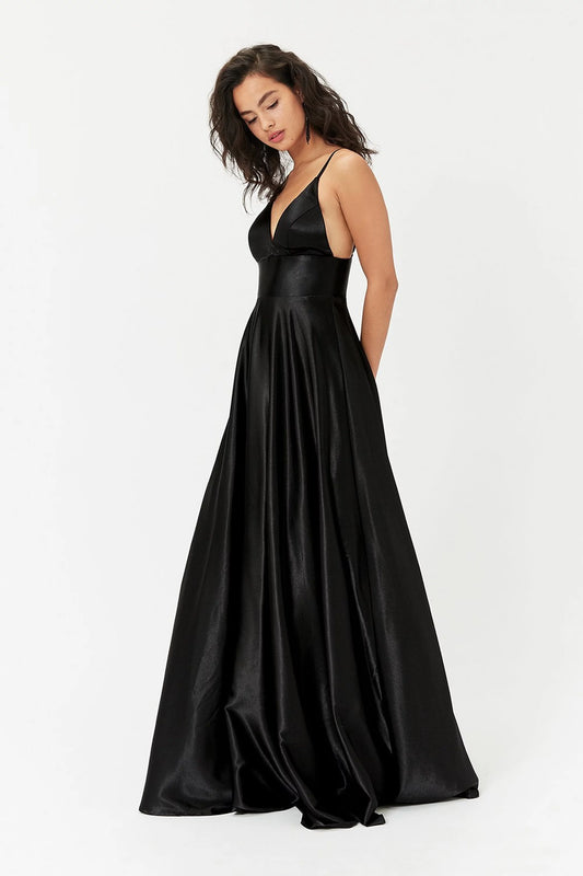 Coast Satin Gown Black