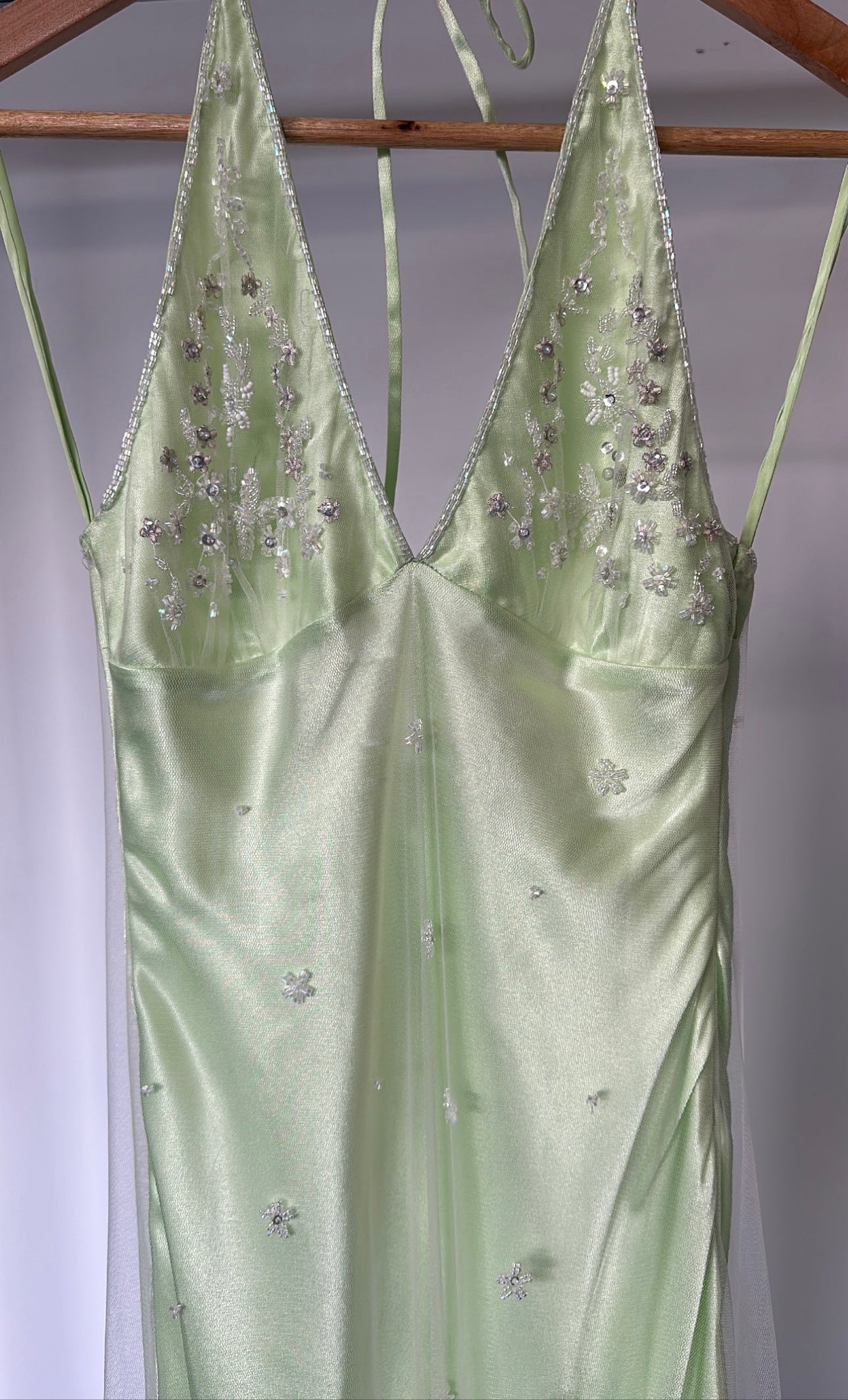 Ruth Tarvydas Slip Dress Lime Green