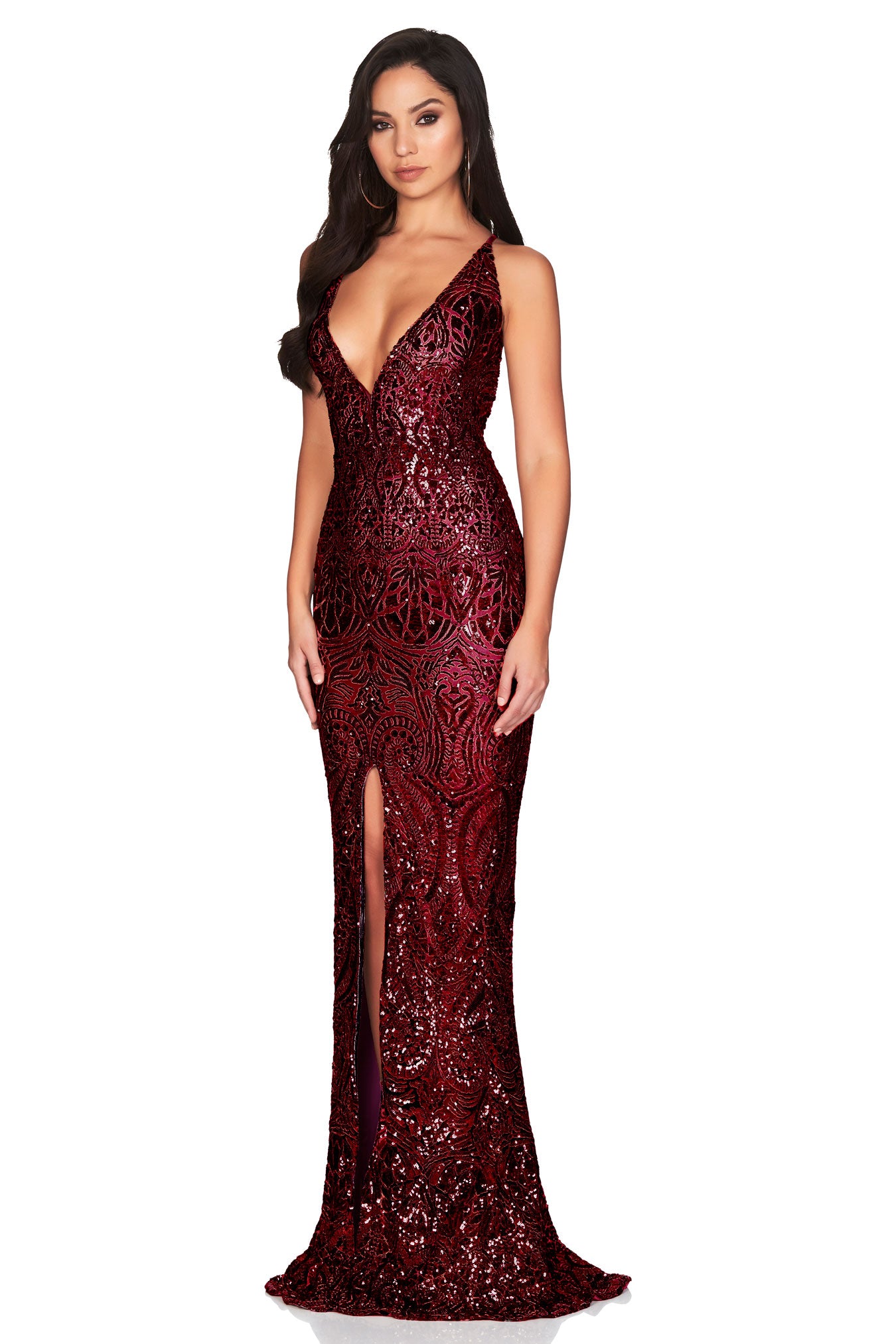 Nookie Shanina Plunge Gown Wine