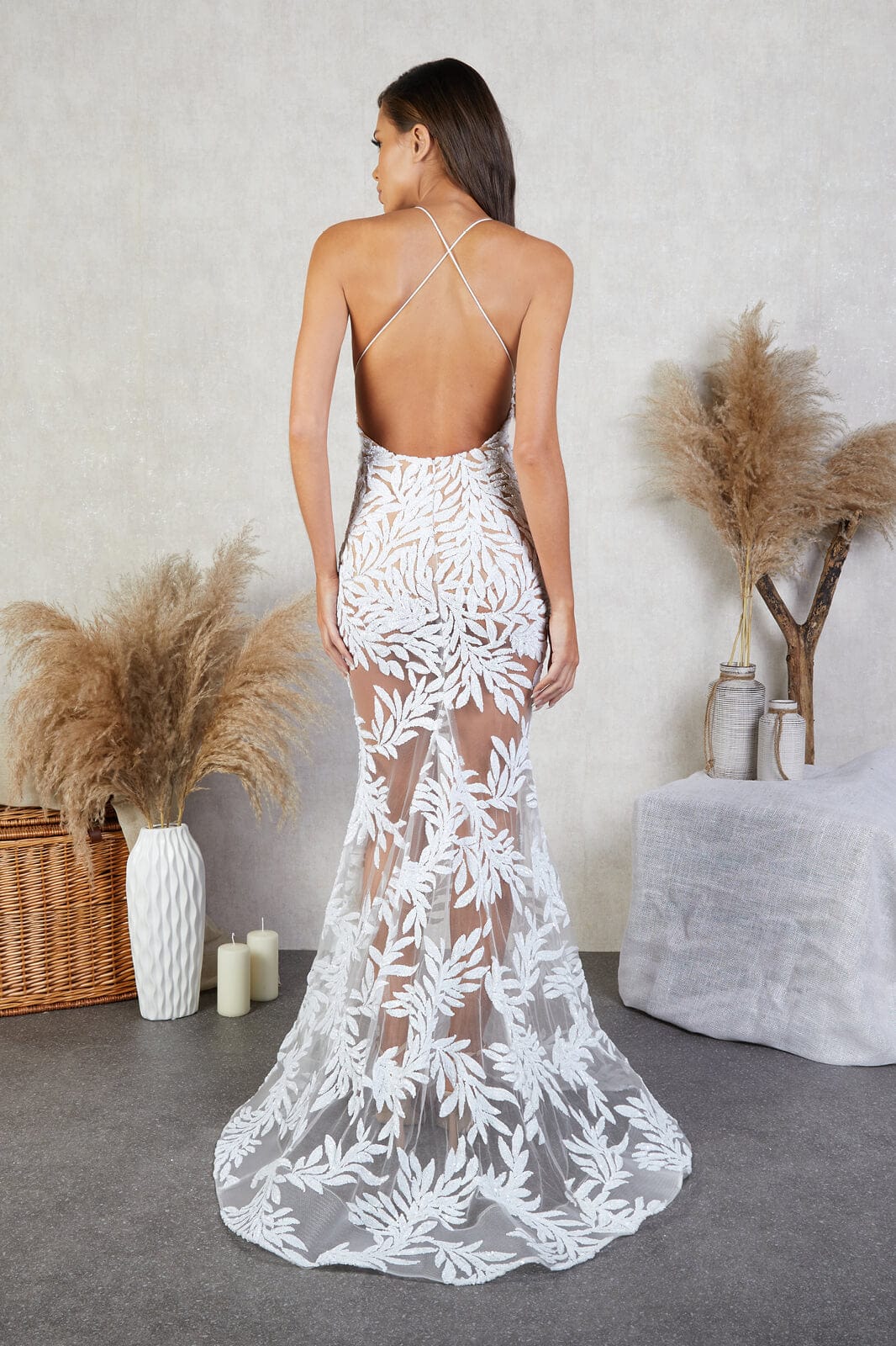 Nadine Merabi Stella Gown White Hire For A Night